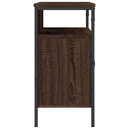 underskab til håndvask 80x30x60 cm konstrueret træ brunt eg