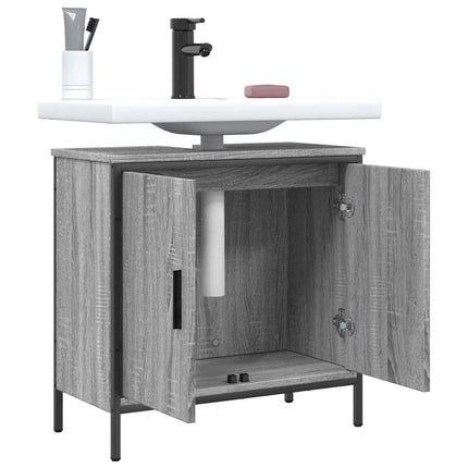 underskab til vask 60x30x60 cm konstrueret træ grå sonoma-eg