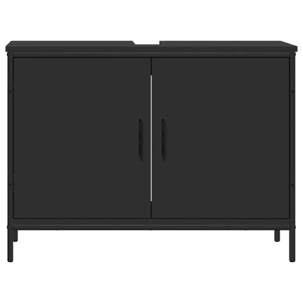 underskab til håndvask 80x30x60 cm konstrueret træ sort