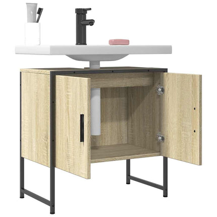 underskab til håndvask 60x33x60 cm konstrueret træ sonoma-eg
