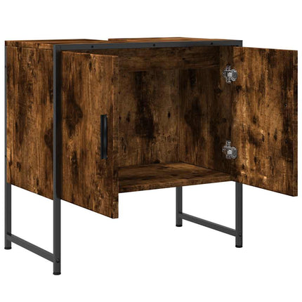 underskab til håndvask 60x33x60 cm konstrueret træ røget eg