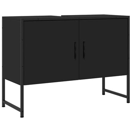 underskab til håndvask 80x33x60 cm konstrueret træ sort