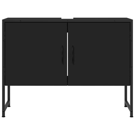 underskab til håndvask 80x33x60 cm konstrueret træ sort