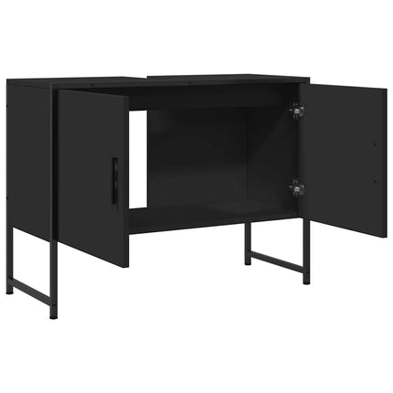 underskab til håndvask 80x33x60 cm konstrueret træ sort