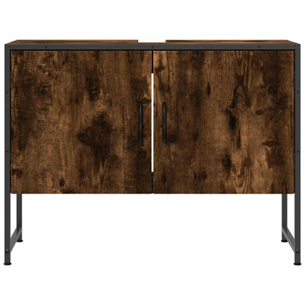 underskab til håndvask 80x33x60 cm konstrueret træ røget eg