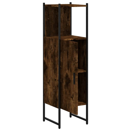 badeværelsesskab 33x33x120,5 cm konstrueret træ røget egetræ