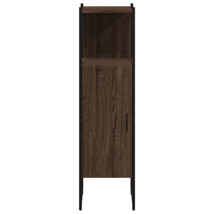 badeværelsesskab 33x33x120,5 cm konstrueret træ brunt egetræ
