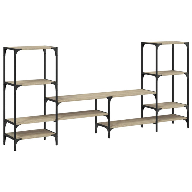 tv-bord 206,5x28,5x95 cm konstrueret træ sonoma-eg