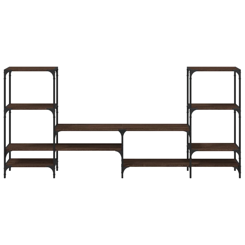 tv-bord 206,5x28,5x95 cm konstrueret træ brun egetræsfarve