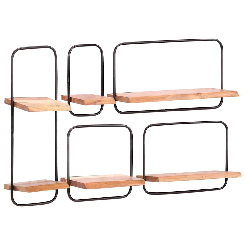 væghylder 5 stk. massivt akacietræ