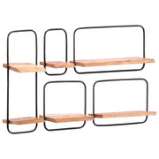 væghylder 5 stk. massivt akacietræ