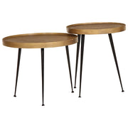 sofaborde 2 stk. konstrueret træ guldfarvet