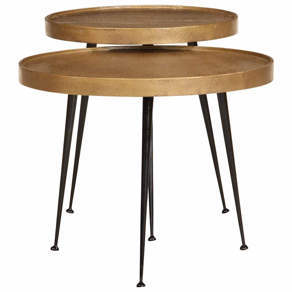 sofaborde 2 stk. konstrueret træ guldfarvet