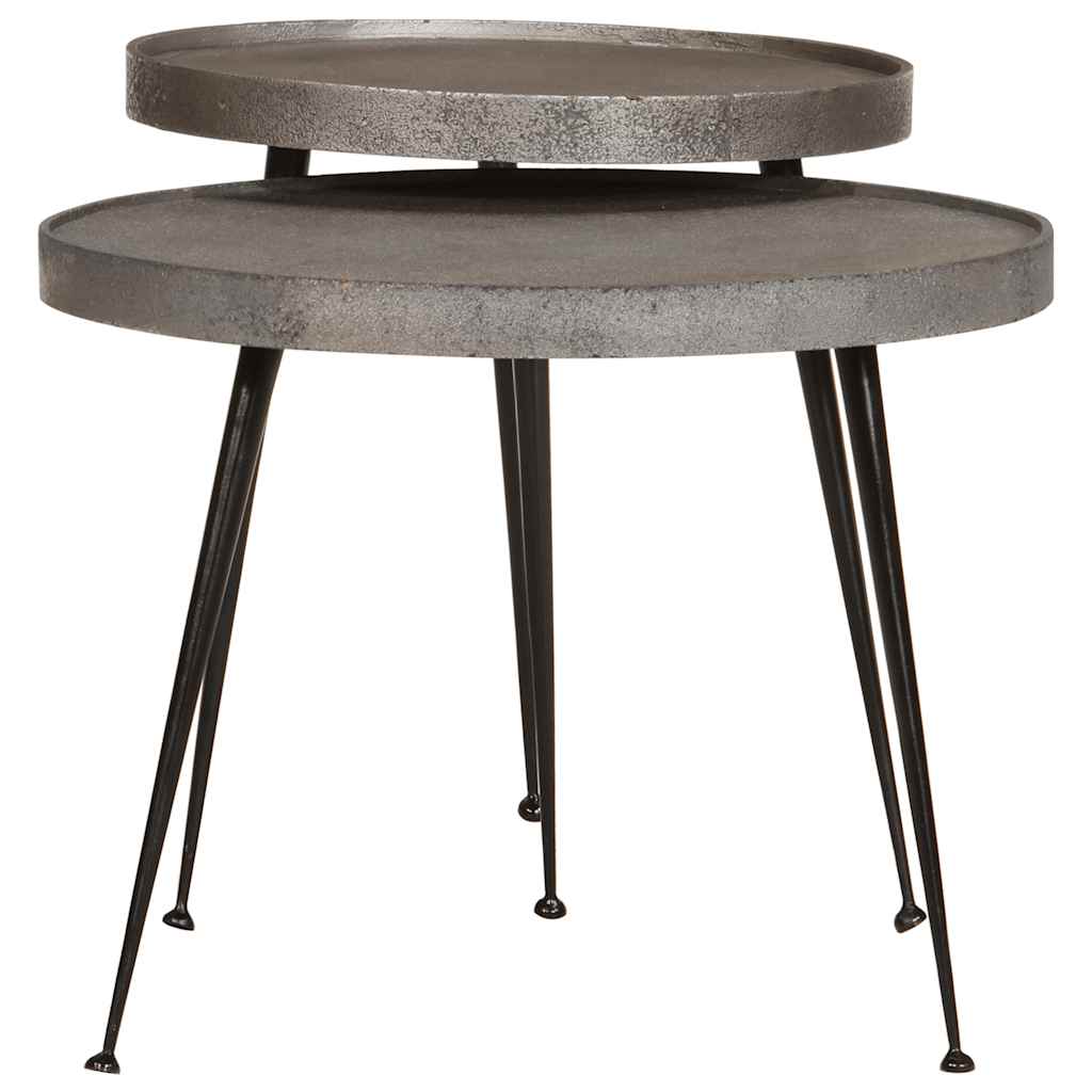 sofaborde 2 stk. konstrueret træ sølvfarvet