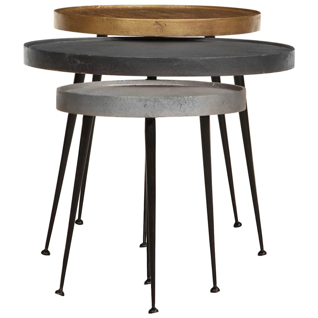 sofabord 3 stk. konstrueret træ flerfarvet