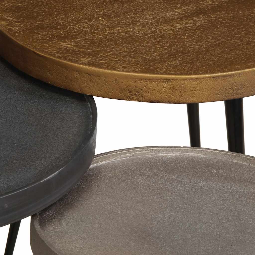 sofabord 3 stk. konstrueret træ flerfarvet