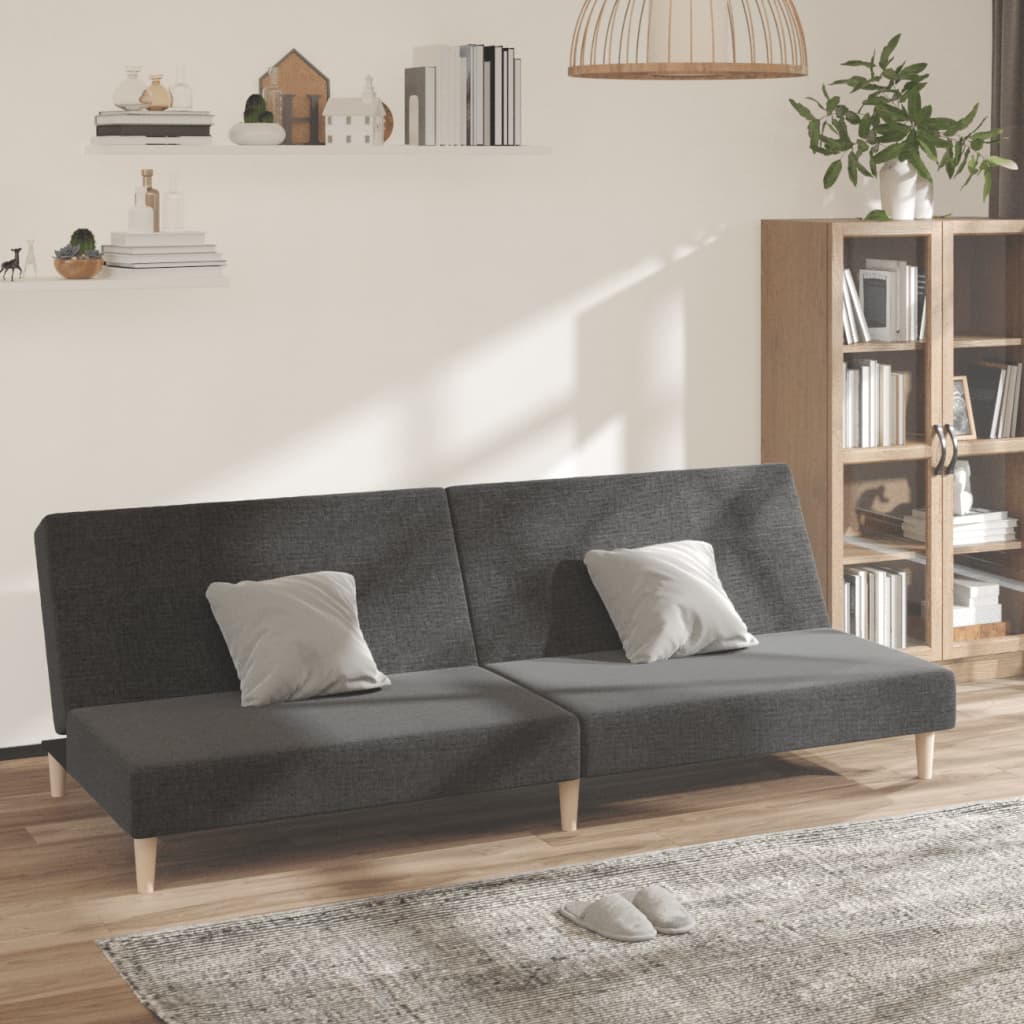 2-personers sovesofa stof mørkegrå billede
