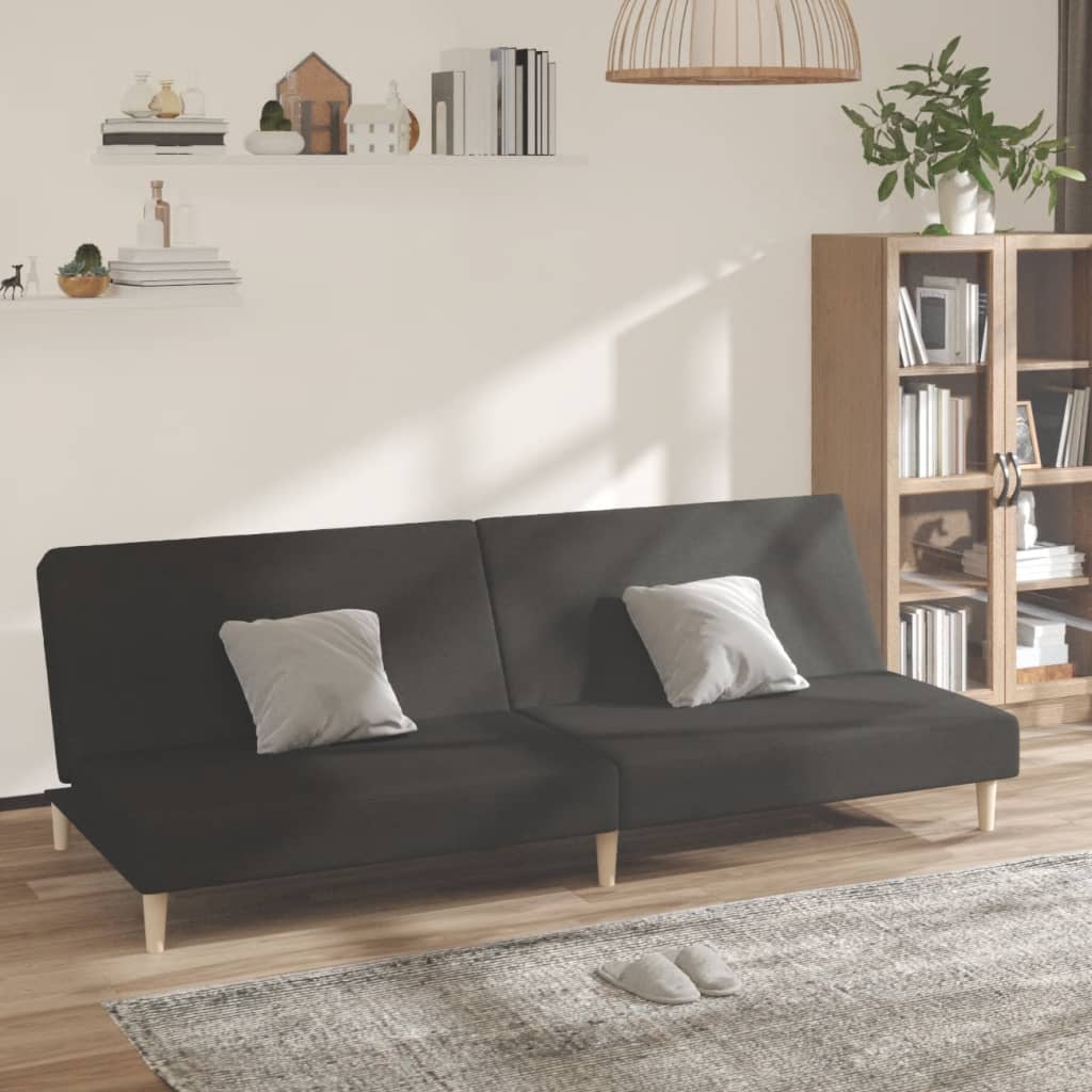 2-personers sovesofa stof sort billede
