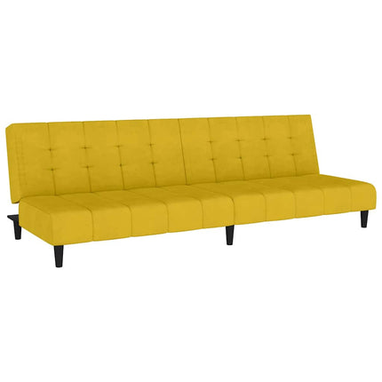 2-personers sovesofa fløjl gul