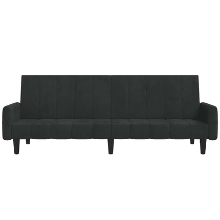 2-personers sovesofa fløjl sort