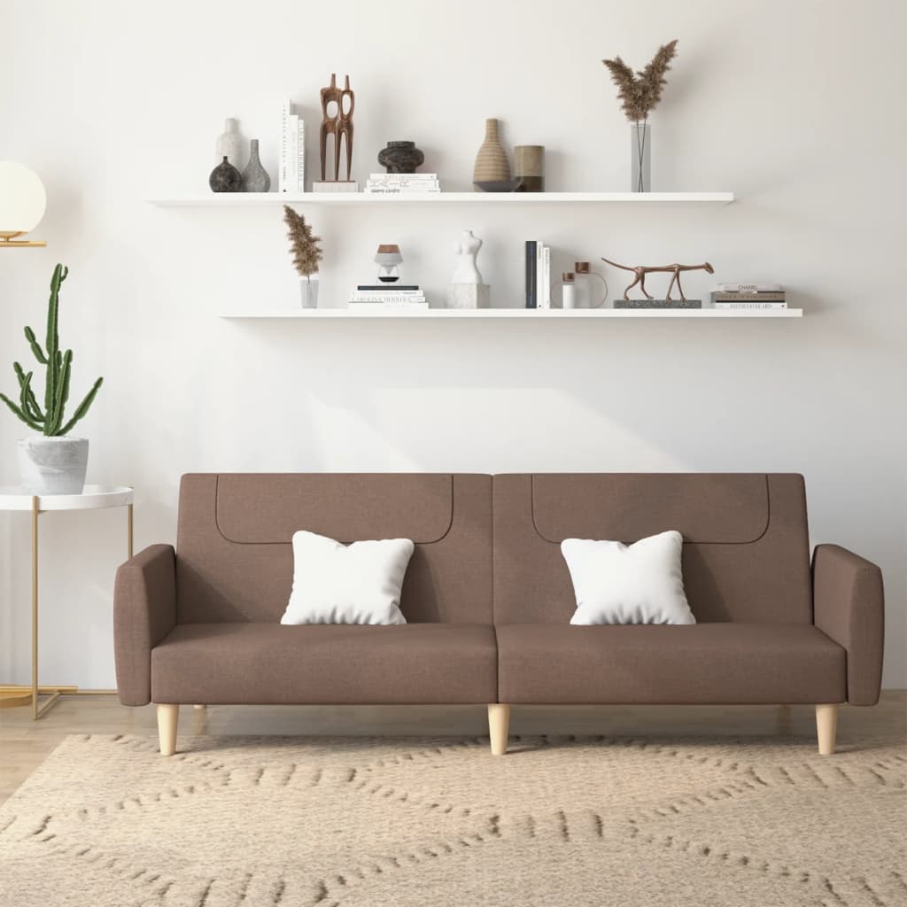 2-personers sovesofa stof grbrun