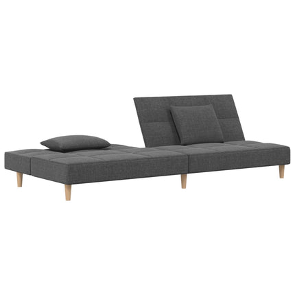 2-personers sovesofa med 2 puder stof lysegrå