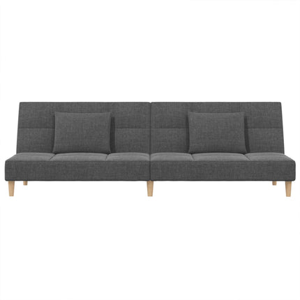 2-personers sovesofa med 2 puder stof lysegrå