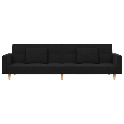 2-personers sovesofa med 2 puder stof sort