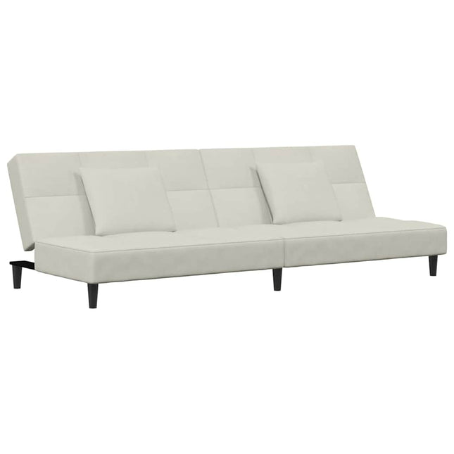 2-personers sovesofa med 2 puder fløjl blå