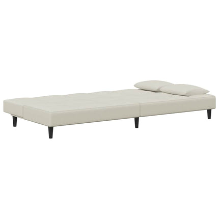 2-personers sovesofa med 2 puder fløjl blå