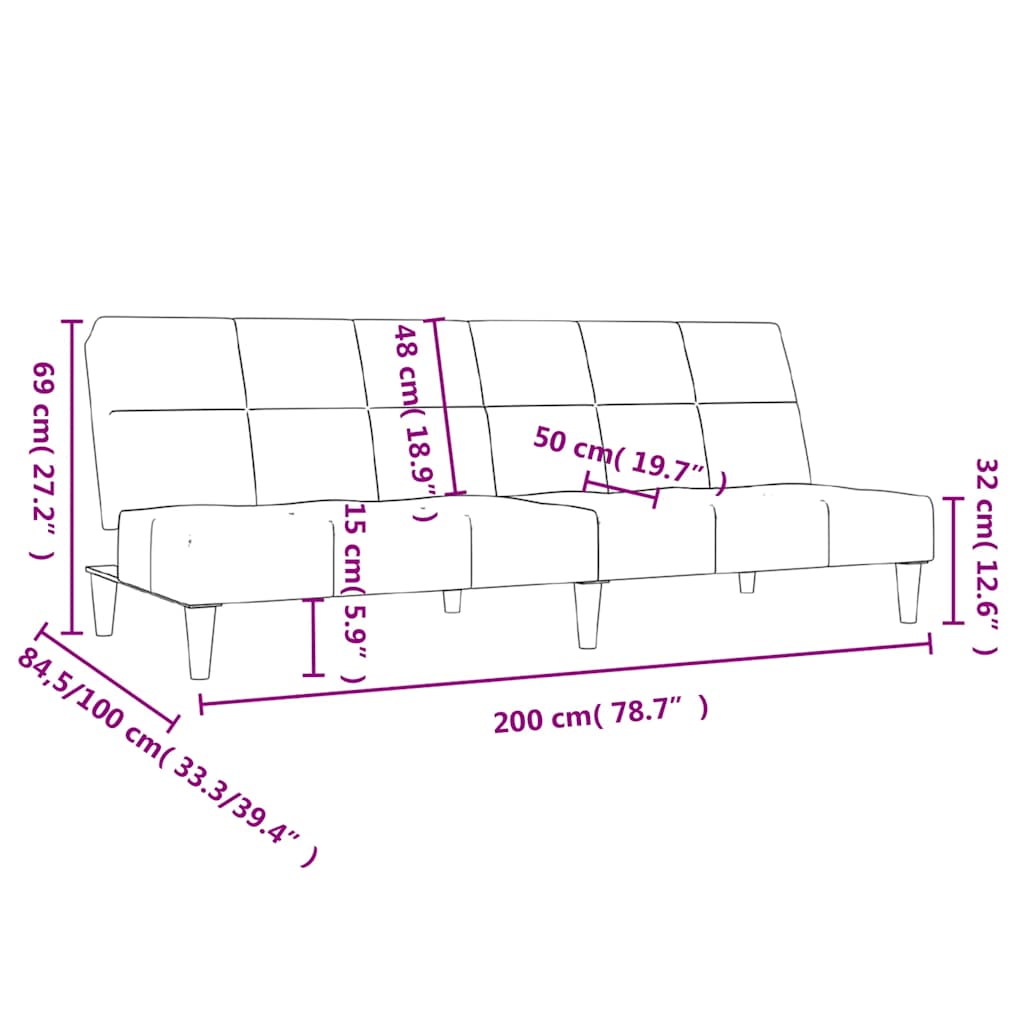 2-personers sovesofa stof