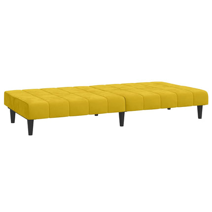 2-personers sovesofa fløjl gul
