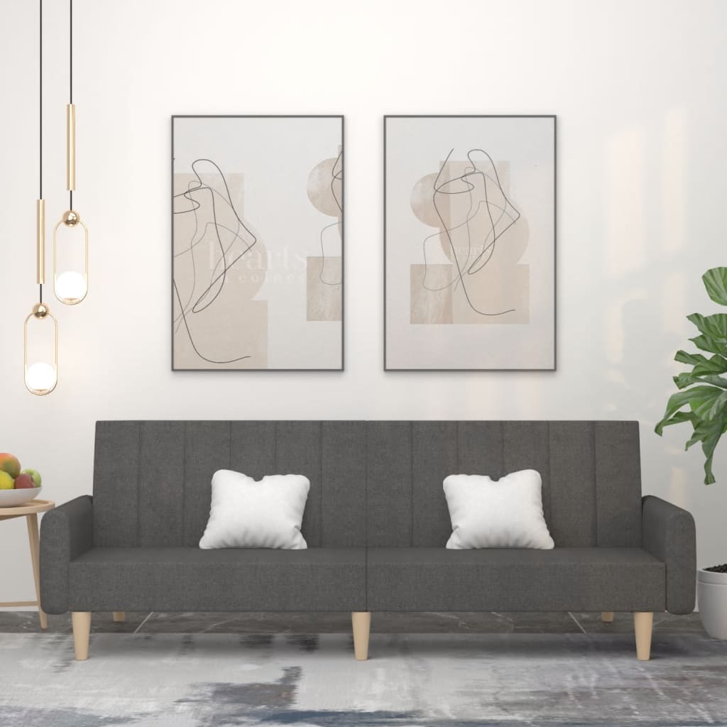 2-personers sovesofa stof mrkegr