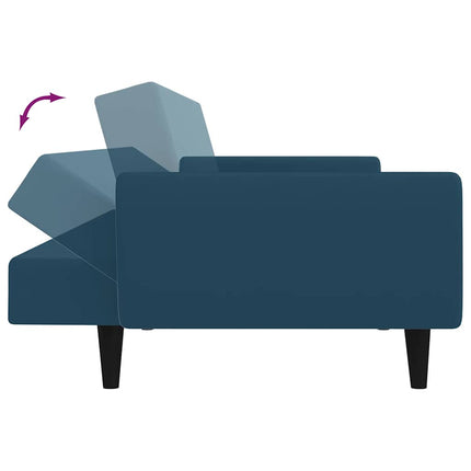 2-personers sovesofa fløjl blå