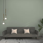 2-personers sovesofa fløjl mørkegrå