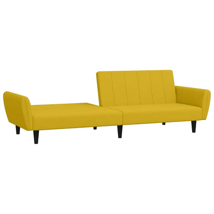 2-personers sovesofa fløjl gul