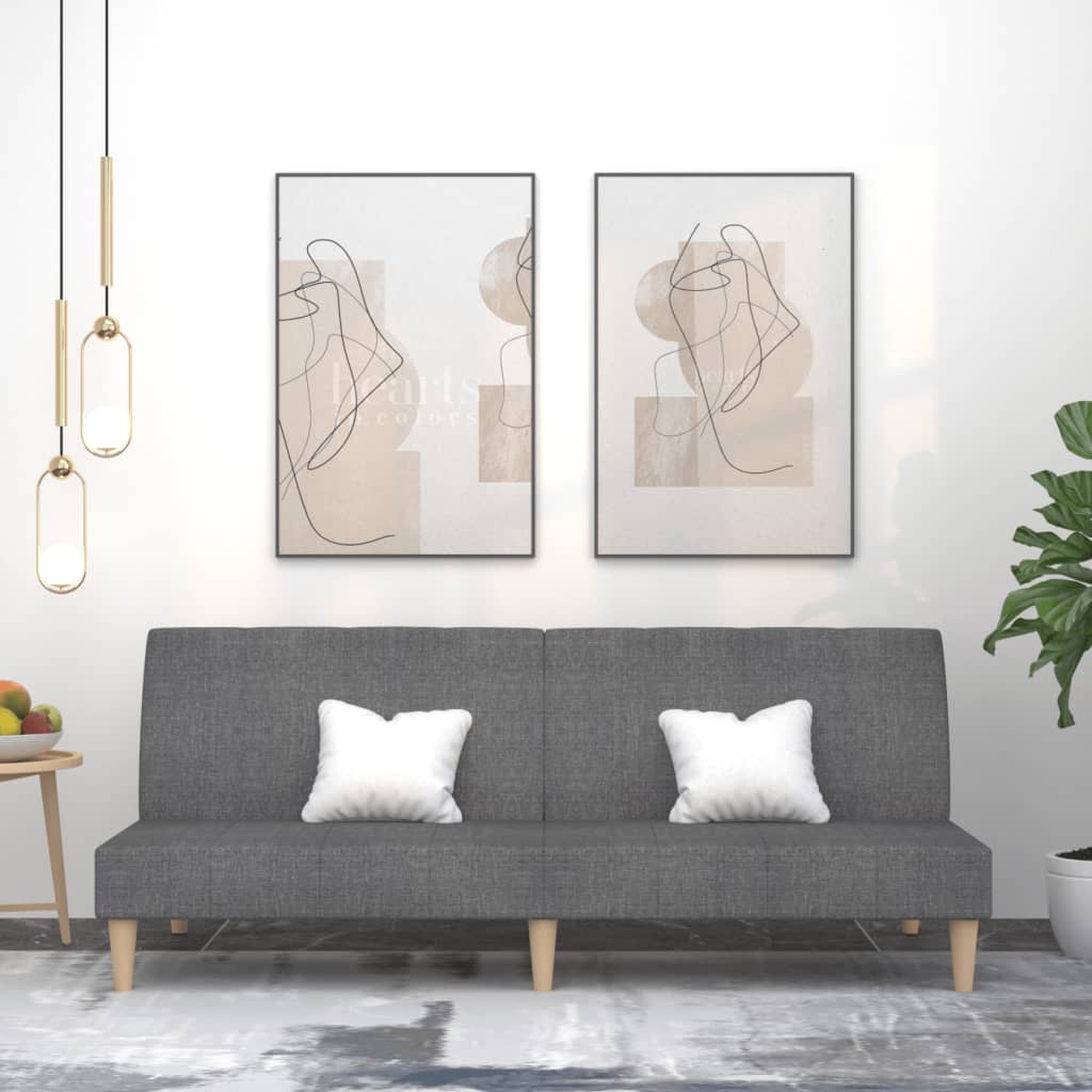 2-personers sovesofa stof lysegr