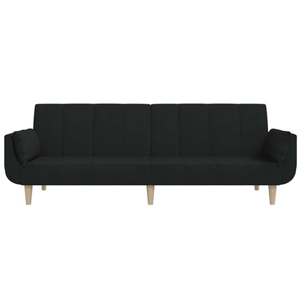 2-personers sovesofa med 2 puder stof sort