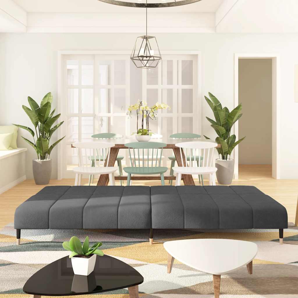 2-personers sovesofa fløjl mørkegrå