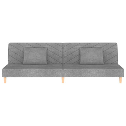 2-personers sovesofa med 2 puder stof lysegrå