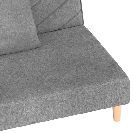 2-personers sovesofa med 2 puder stof lysegrå