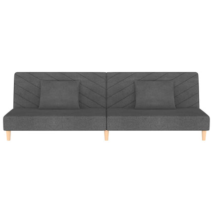2-personers sovesofa med 2 puder stof mørkegrå