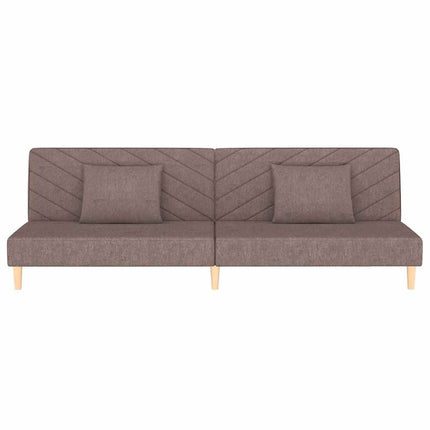 2-personers sovesofa med 2 puder stof gråbrun