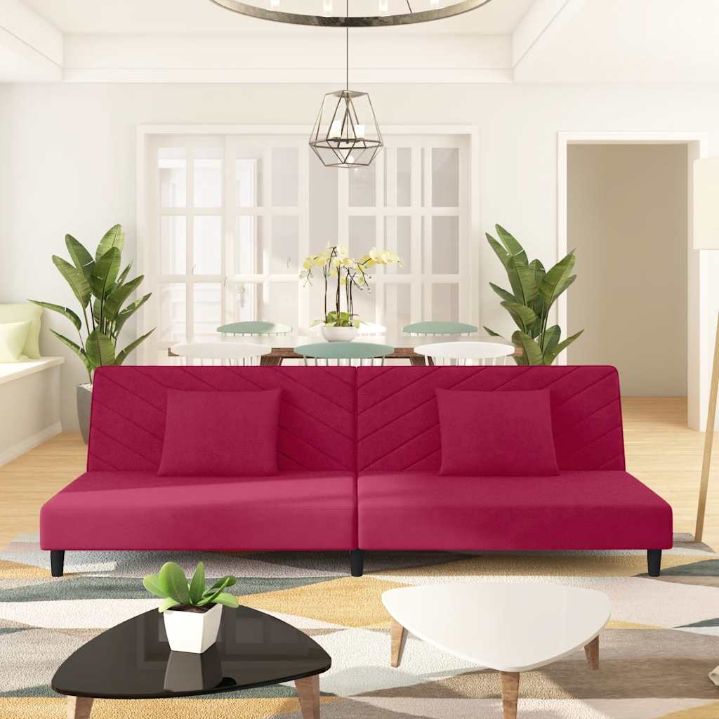 2-personers sovesofa med 2 puder fljl vinrd