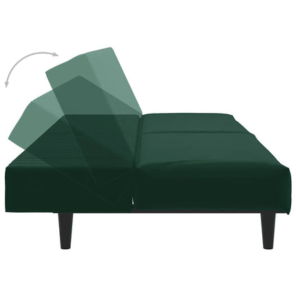 2-personers sovesofa fløjl mørkegrøn