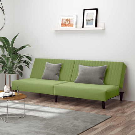 2-personers sovesofa fløjl lysegrøn