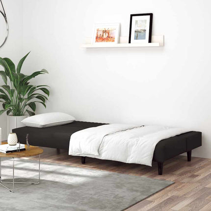 2-personers sovesofa fløjl sort