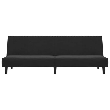 2-personers sovesofa fløjl sort
