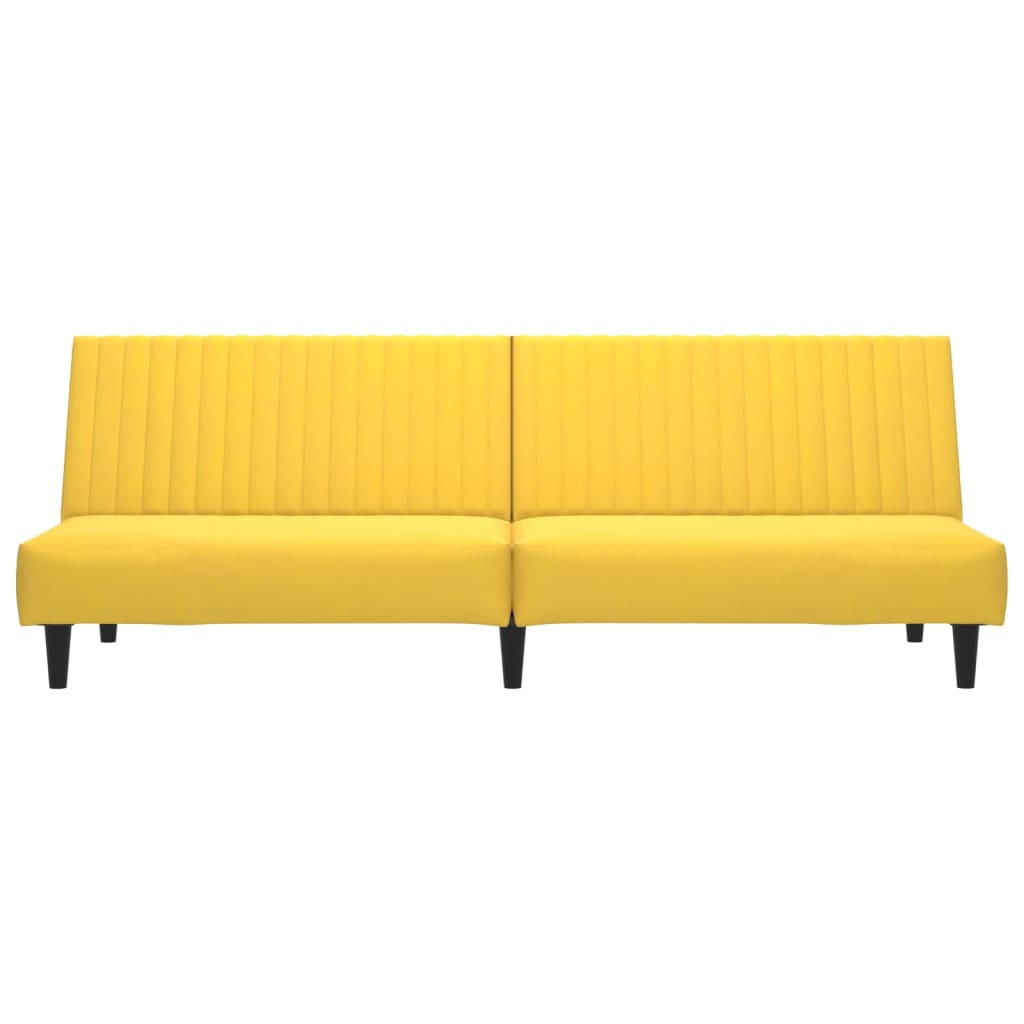 2-personers sovesofa fløjl gul