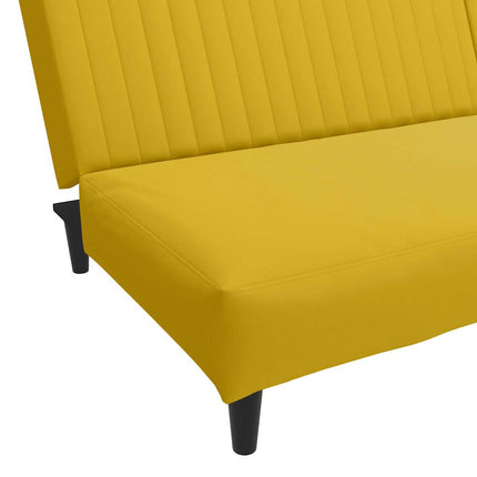 2-personers sovesofa fløjl gul